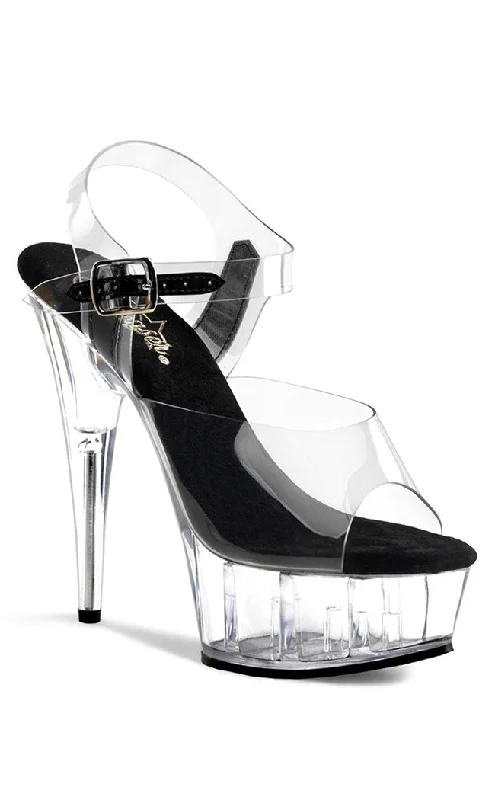 Stylish Platform Heels for Extra Height--DELIGHT-608 Clear & Black Platform Heels