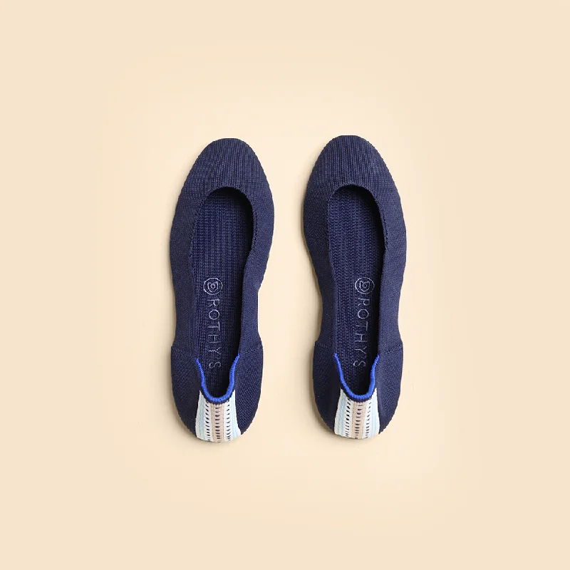 Rothy - Women - The Square Toe Flat - Navy---Durable Square Toe Block Heels for Everyday Use