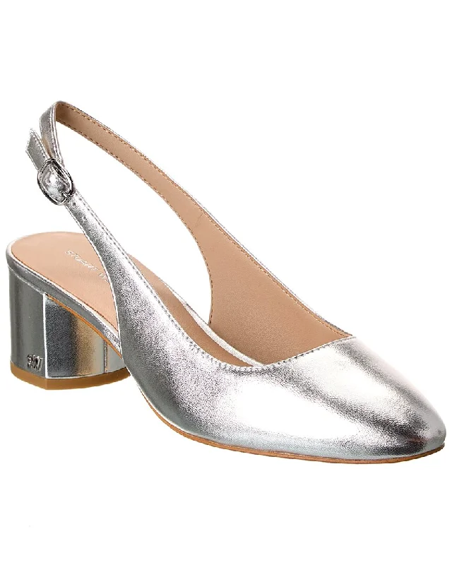 Fashionable Leather Slingback Pumps for Casual Wear--Stuart Weitzman Bridgt 50 Leather Slingback Pump