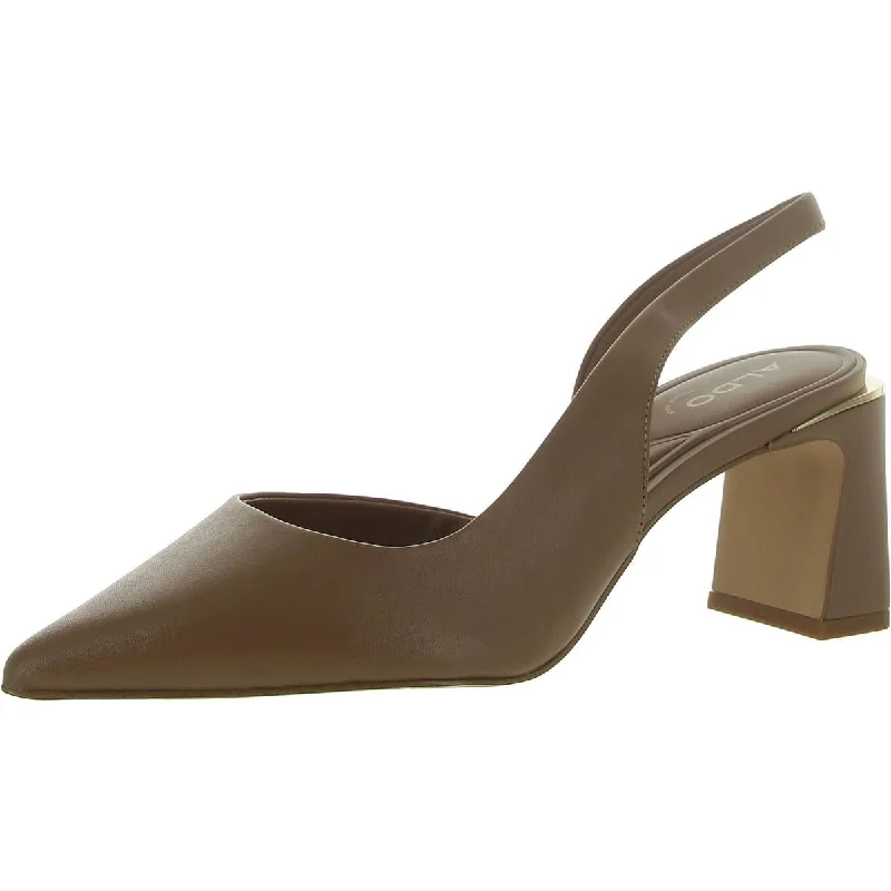 Stiletto Heel Pumps with Perfect Fit--Aldo Womens CRULLINA Faux Leather Pointed toe Slingback Heels-Fashionable & Classic