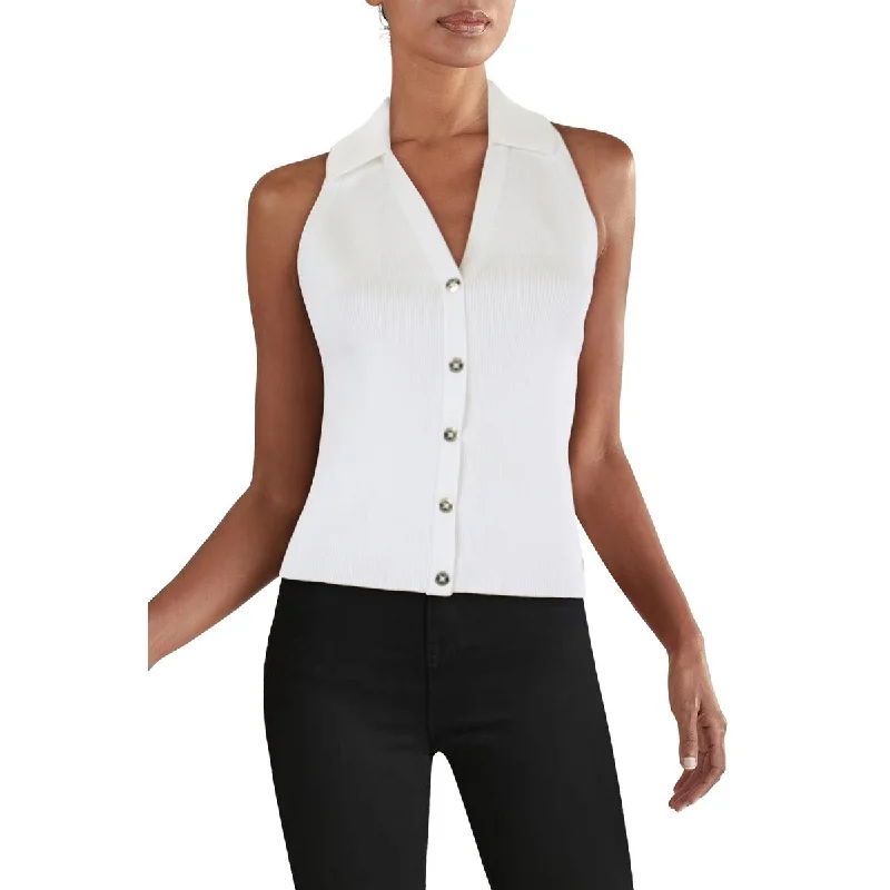 Women's light wash denim tank top for spring fashion -Nautica Jeans Co. Womens Button Down s Tank Top Sweater