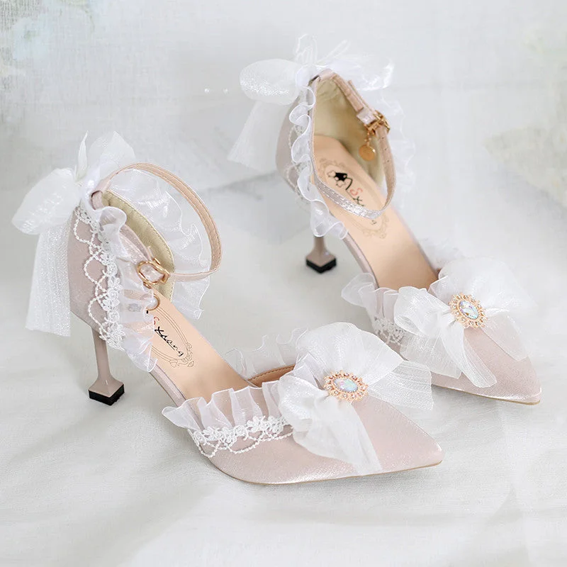 Lolita bow princess shoes yv30601---Charming Bow Pumps for a Cute and Stylish Look