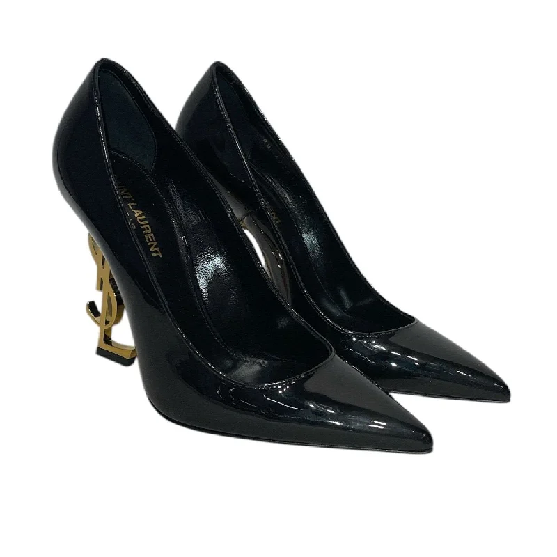 SAINT LAURENT/Heels/EU 37/Leather/BLK/V-Tip/Opyum 110m Leather Pumps---Comfortable Leather Pumps for Office and Everyday Wear