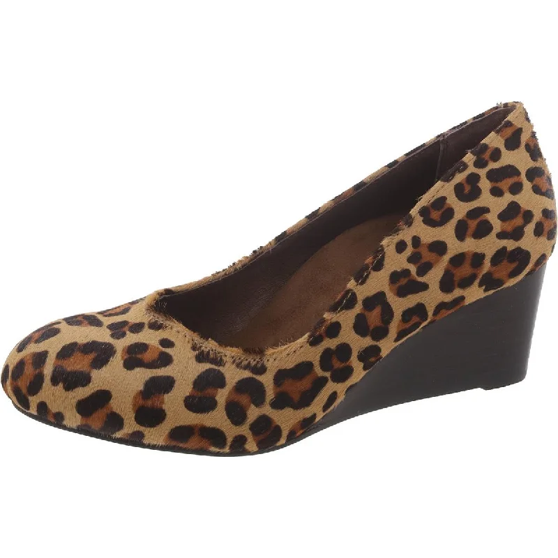 Versatile Heeled Sandals for Any Occasion---Vionic Womens Antonia Calf Hair Leopard Print Wedge Heels