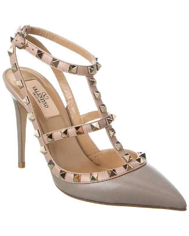 Valentino Rockstud Caged 100 Leather Pump---Comfortable Leather Pumps for Office and Everyday Wear