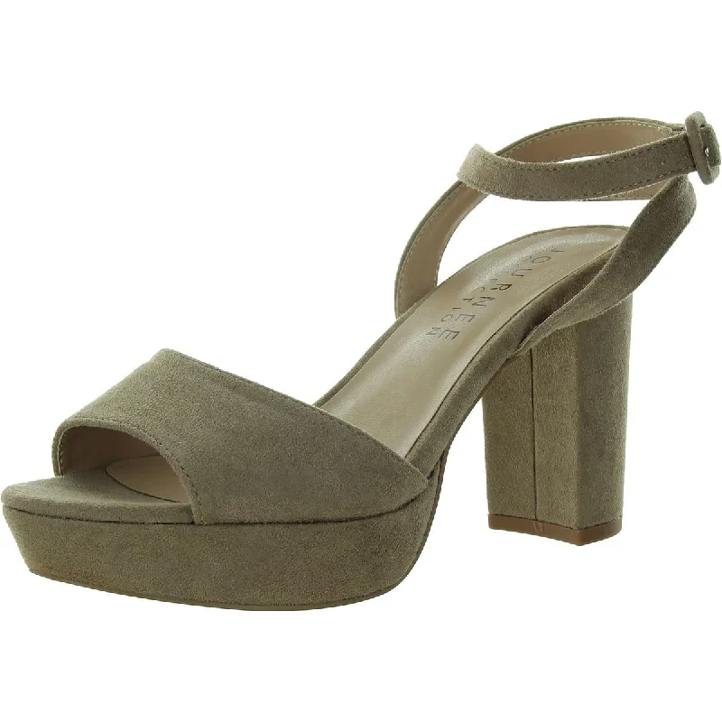 Trendy Peep Toe Platform Heels Crafted from Genuine Leather--Womens Faux Suede Peep Toe Pumps