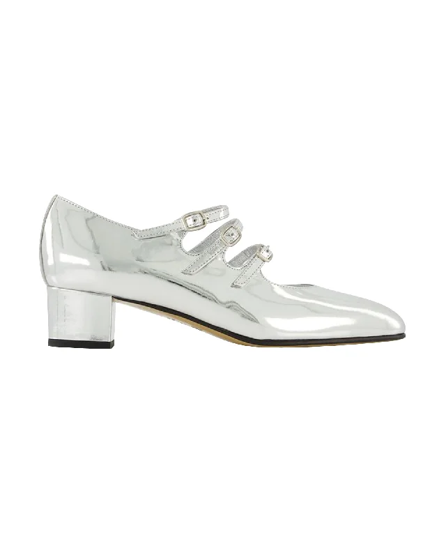 Kina Pumps - Carel - Leather - Silver---Comfortable Leather Pumps for Office and Everyday Wear