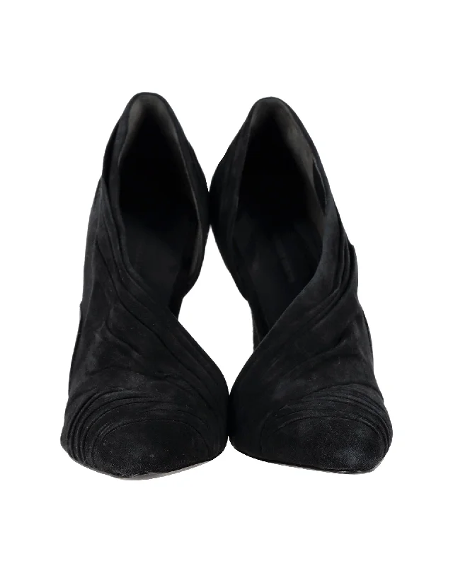 Affordable Suede Ankle Pumps for All-Day Wear--Alexander Wang Marcelia Runway Pumps in Black Suede