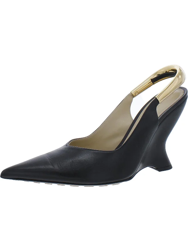 Stiletto Heel Pumps with Perfect Fit--Punta Womens Leather Pointed Toe Slingback Heels-Fashionable & Classic