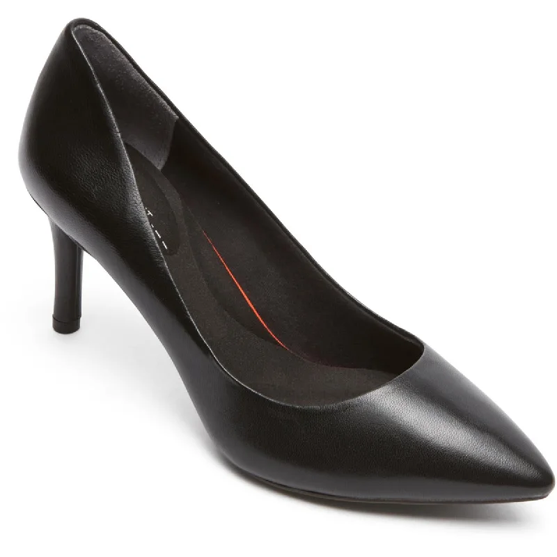 Stiletto Heel Pumps with Perfect Fit--Rockport Womens Leather Pointed Toe Pumps-Fashionable & Classic