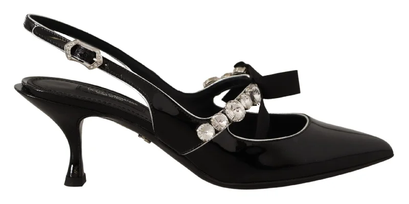 Affordable Rhinestone Pumps for a Dazzling Look---Dolce & Gabbana Elegant Crystal Slingback Heels Women's Pump