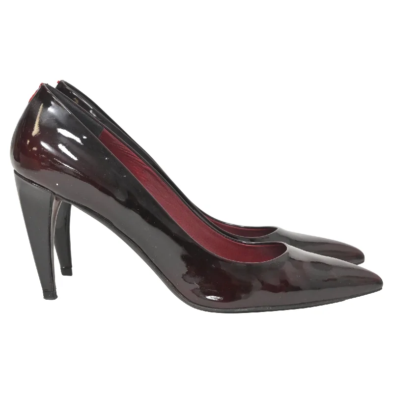 Sleek and Shiny Patent Pump Heels for a Polished Look--Miu Miu Pumps in Burgundy Patent Leather