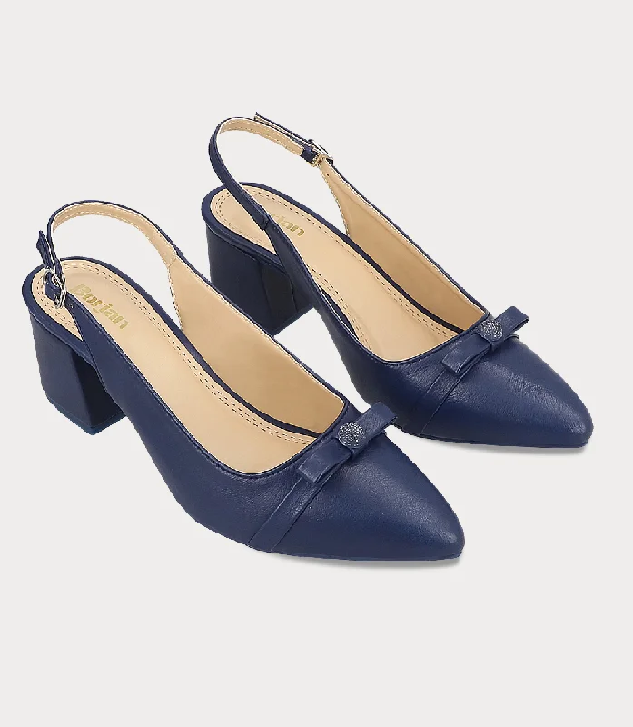 Versatile Heeled Sandals for Any Occasion---BW10225-NAVY-Women Mule