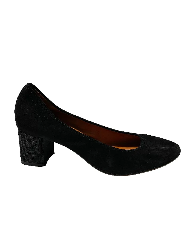 Affordable Suede Ankle Pumps for All-Day Wear--Lanvin Block-Heeled Pumps in Black Suede