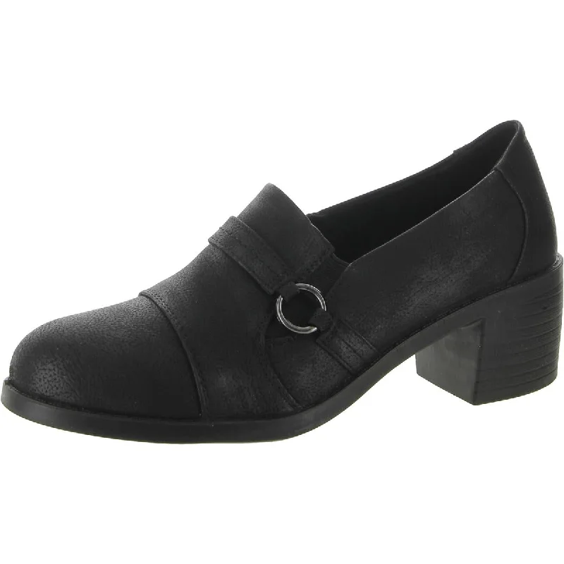 Trendy Chunky Heel Pumps for Casual Wear--Easy Street Womens LUKA Faux Leather Zipper Shooties