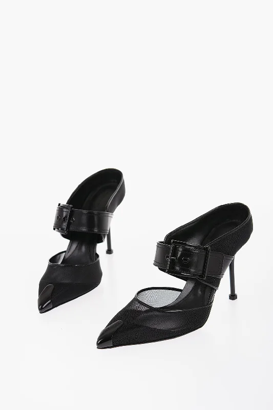 Versatile Heeled Sandals for Any Occasion---Alexander Mcqueen Mesh Pointed Pumps Heel 10 Cm