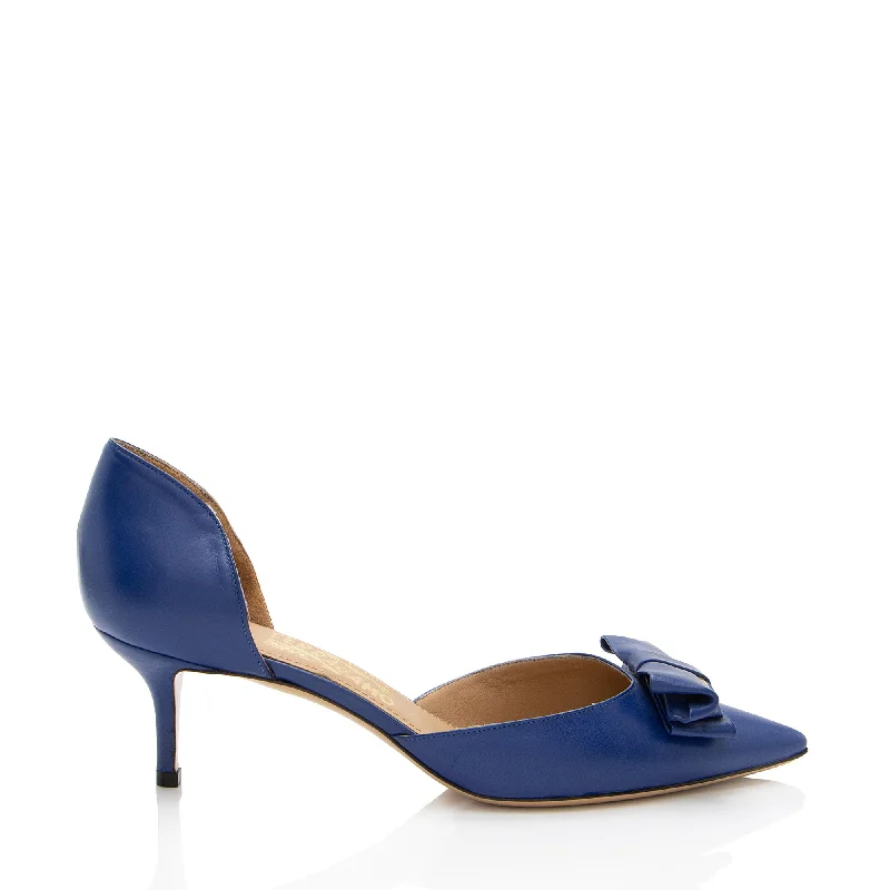 Trendy D'Orsay Pumps for Fashion-Forward Women---Salvatore Ferragamo Leather Rietta Bow D'Orsay Pumps