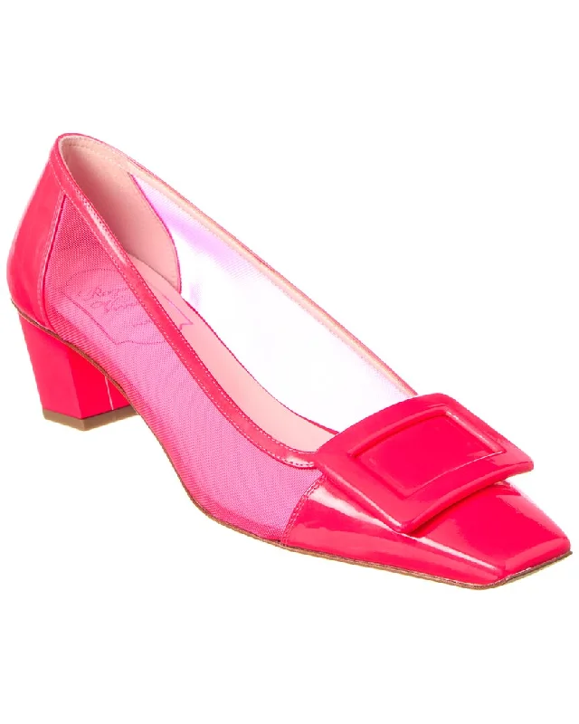 Roger Vivier Mesh & Leather Pump---Comfortable Leather Pumps for Office and Everyday Wear