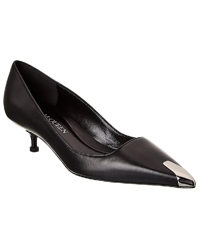 Alexander McQueen Punk Leather Pump---Comfortable Leather Pumps for Office and Everyday Wear