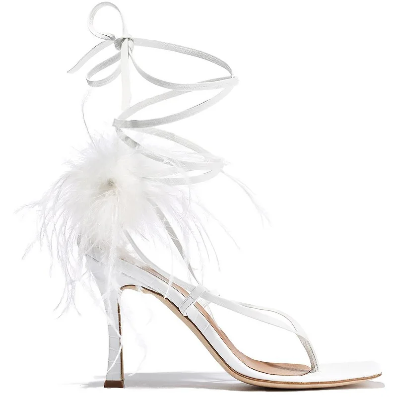 Brother Vellies Womens Paloma Leather Feathered Pumps---Comfortable Leather Pumps for Office and Everyday Wear