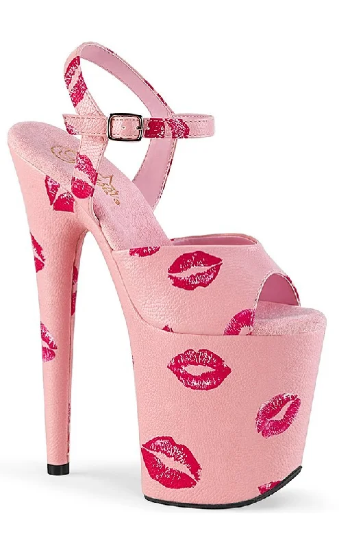 Stylish Platform Heels for Extra Height--FLAMINGO-809KISSES Pink & Red Platform Heels