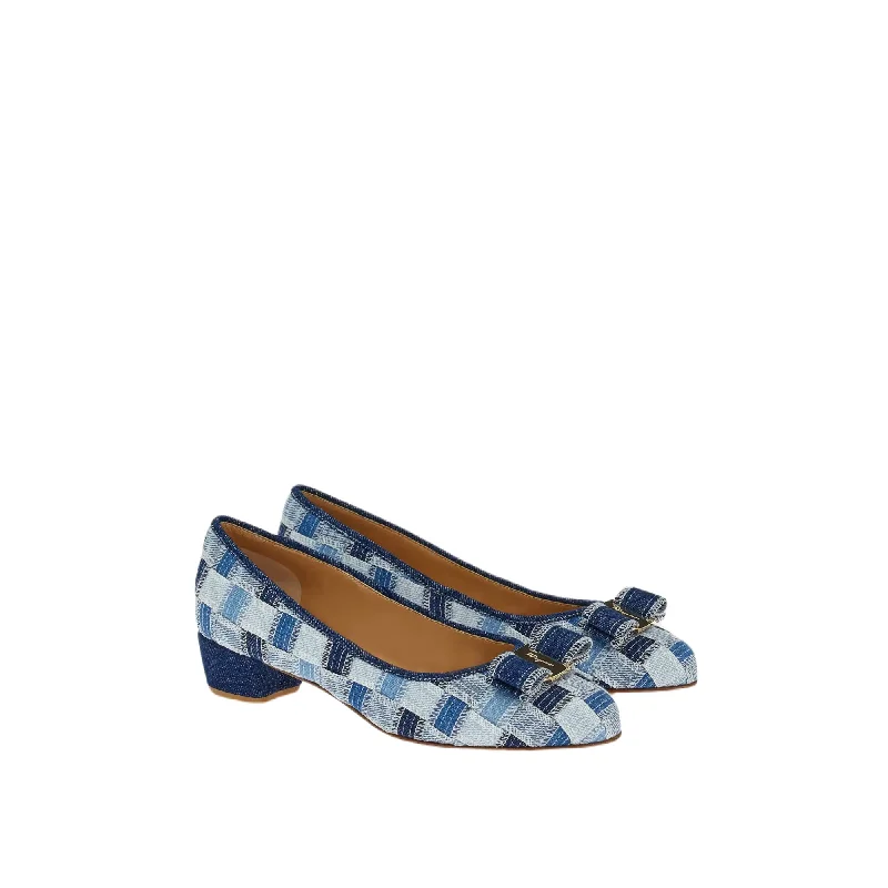 Versatile Heeled Sandals for Any Occasion---Ferragamo Wo Varina Women's Pumps Blue