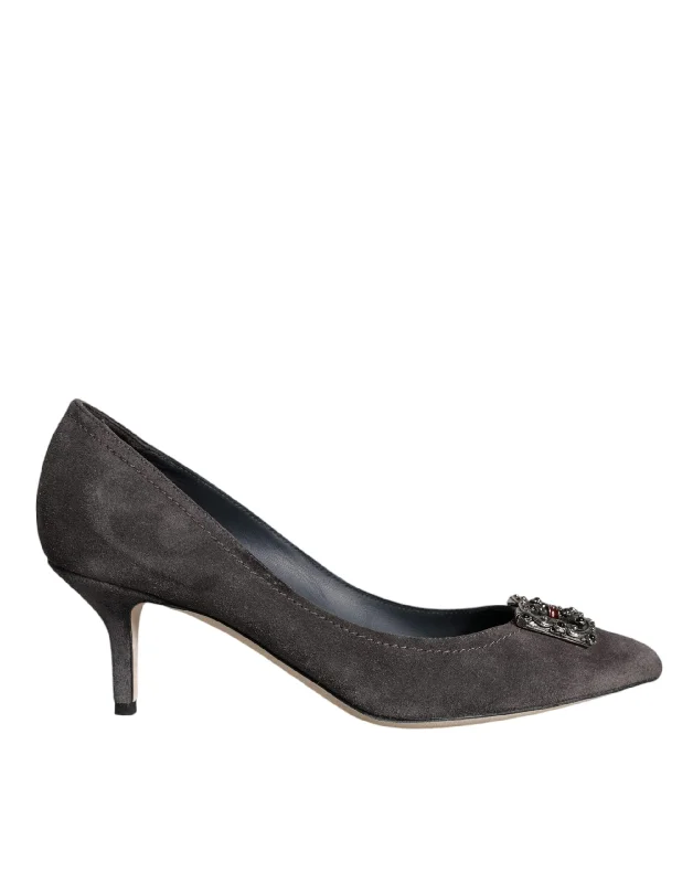 Affordable Suede Ankle Pumps for All-Day Wear--Dolce & Gabbana  Amore Suede Bellucci Heels Pumps Women's Shoes (Pre-Owned)