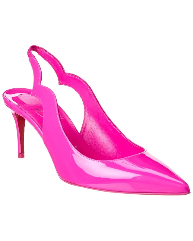 Sleek and Shiny Patent Pump Heels for a Polished Look--Christian Louboutin Hot Chick Sling 70 Patent Slingback Pump