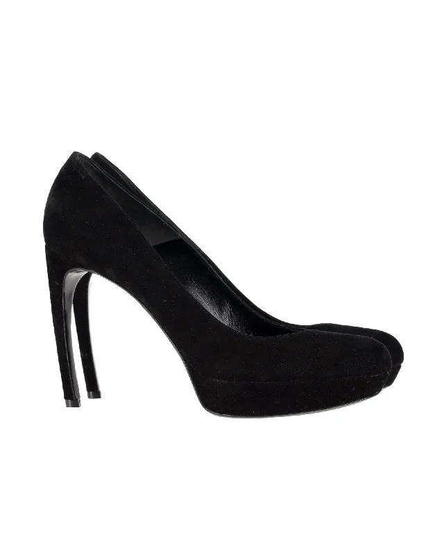 Affordable Suede Ankle Pumps for All-Day Wear--Alexander McQueen Pumps in Black Suede