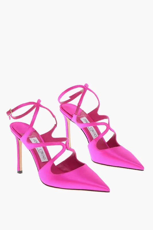 Jimmy Choo Criss Cross Design Azia Satin Silngbacks 9.5CmAffordable Satin Heels with a Luxe Touch