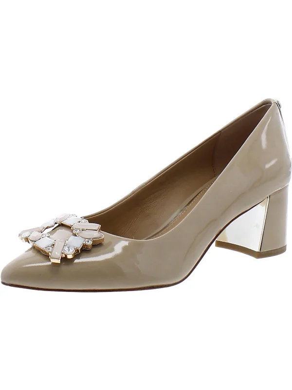 Sleek and Shiny Patent Pump Heels for a Polished Look--Suzette Womens Patent Rhinestone Pumps