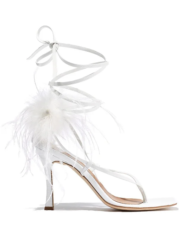 Paloma Womens Leather Feathered Pumps---Comfortable Leather Pumps for Office and Everyday Wear