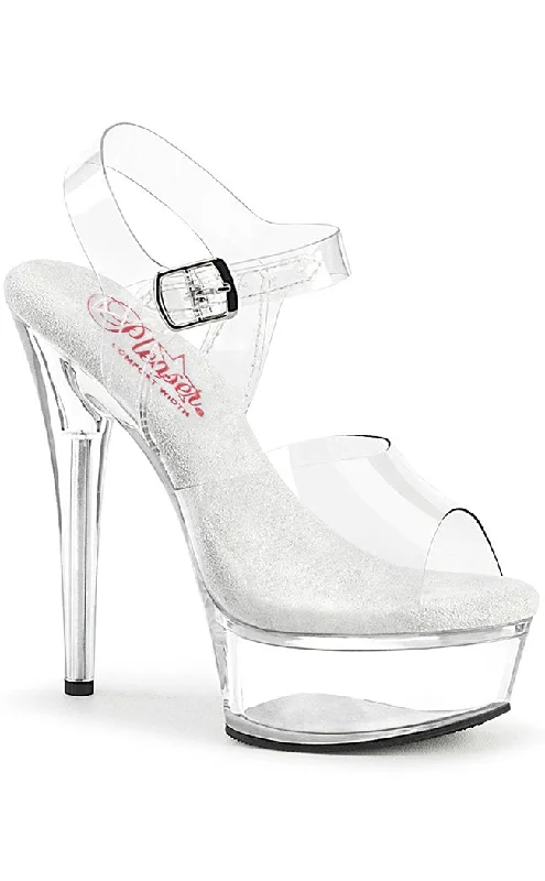 Stylish Platform Heels for Extra Height--EXCITE-608 Clear Platform Heels