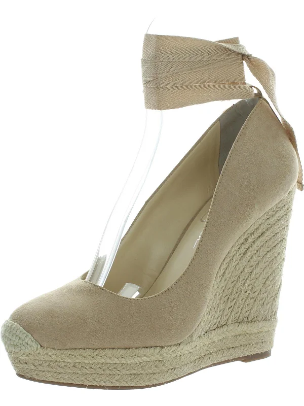 Versatile Heeled Sandals for Any Occasion---Zexie Womens Canvas Wrap Wedge Heels