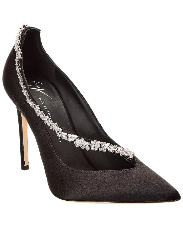 Giuseppe Zanotti Filipa Crystal 105 Satin PumpAffordable Satin Heels with a Luxe Touch