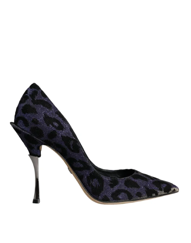 Dolce & Gabbana  Leopard Lurex High Heels Pumps Women's Shoes---Fashionable Kitten Heels for Date Night