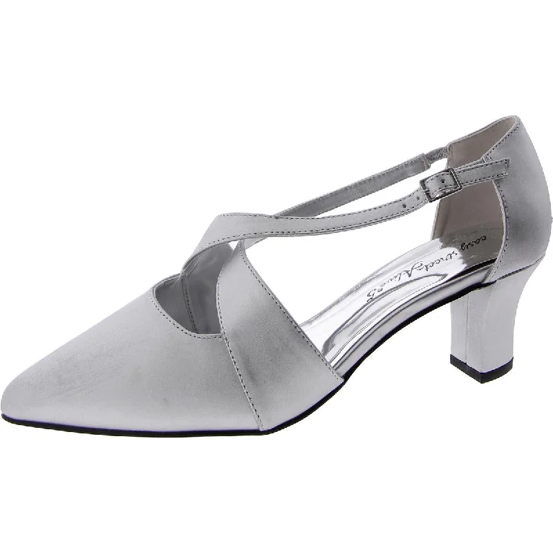 Stylish Open Toe Heels for Summer--Elegance Womens Satin Open Toe D'Orsay Heels