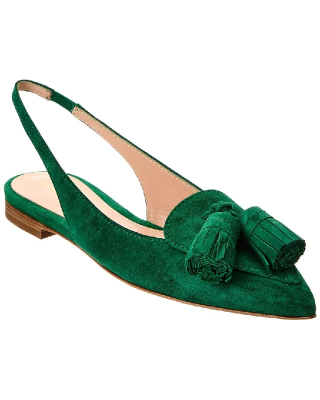 Affordable Suede Ankle Pumps for All-Day Wear--Gianvito Rossi Suede Slingback Flat