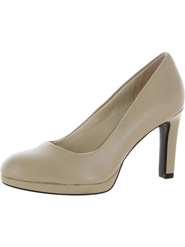 Julia Womens Faux Leather Heels Pumps---Comfortable Leather Pumps for Office and Everyday Wear