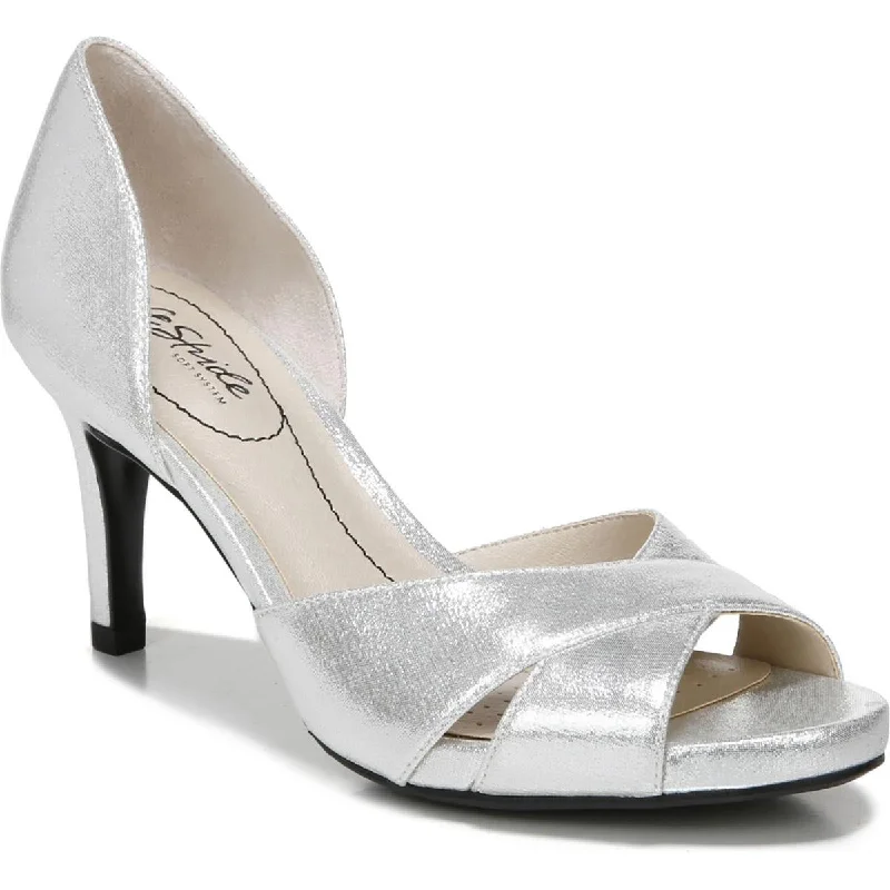 Stylish Open Toe Heels for Summer--LifeStride Womens mykonos Metallic Open Toe D'Orsay Heels