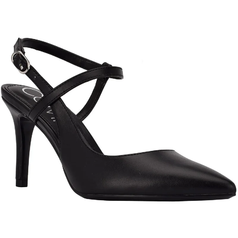 Versatile Dress Heels for Formal and Casual Wear---Calvin Klein Womens KCGAELLA Faux Leather Dressy Pumps