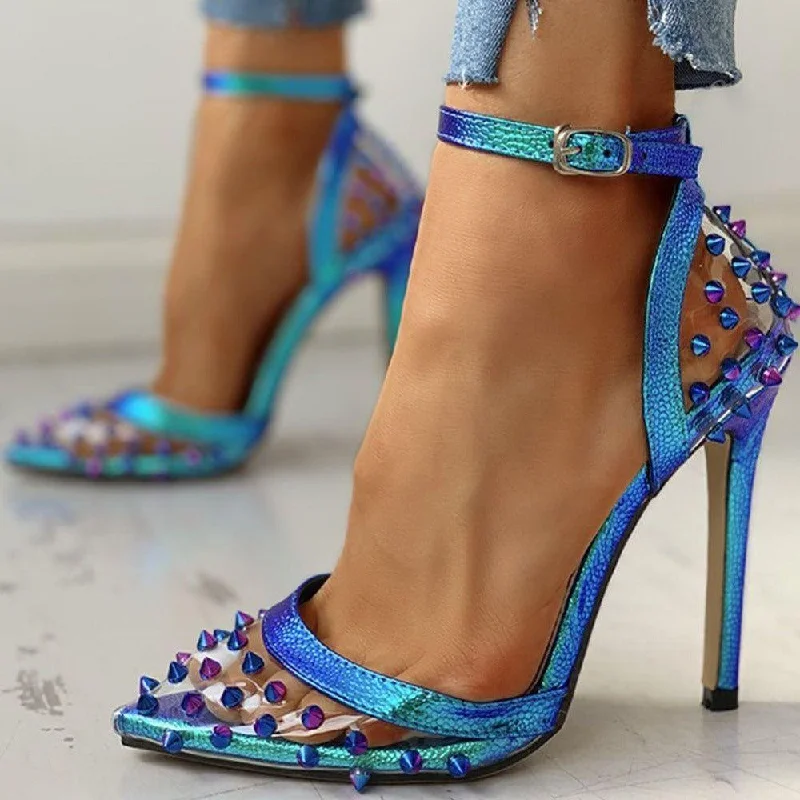 Stylish Ankle Strap Heels for Women--Lagoon Ankle Strap Spike Heels