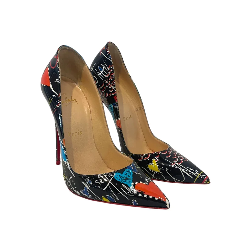 Christian Louboutin/Heels/US 6.5/All Over Print/Leather/BLK/SO KATE---Comfortable Leather Pumps for Office and Everyday Wear