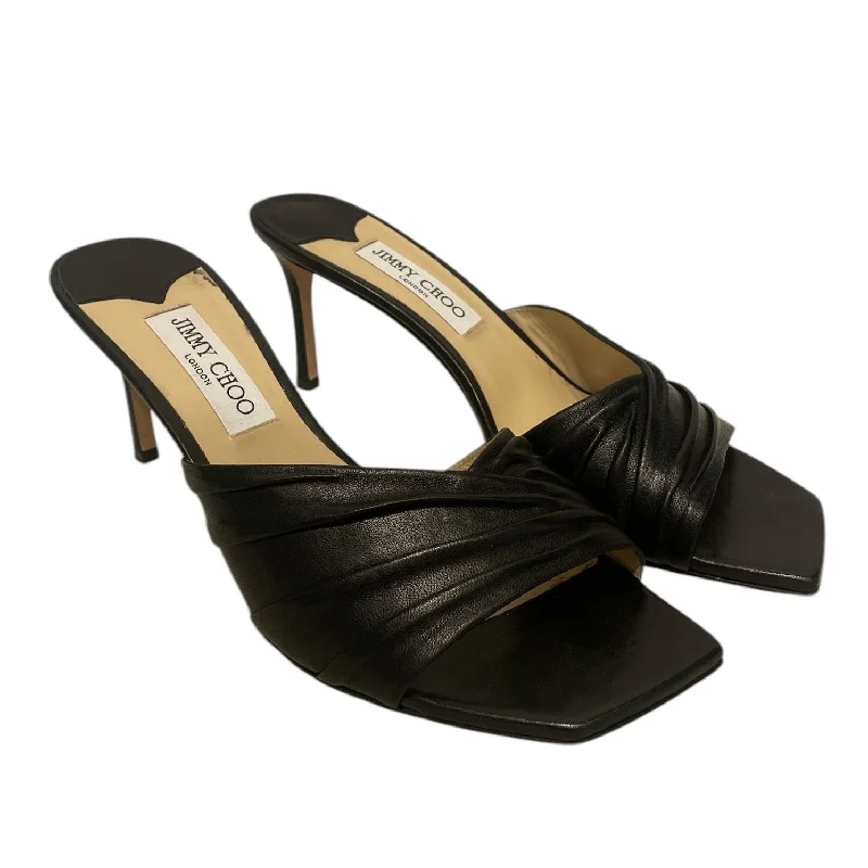 JIMMY CHOO/Heels/EU 40.5/Leather/BLK/Jimmy Choo Black---Comfortable Leather Pumps for Office and Everyday Wear