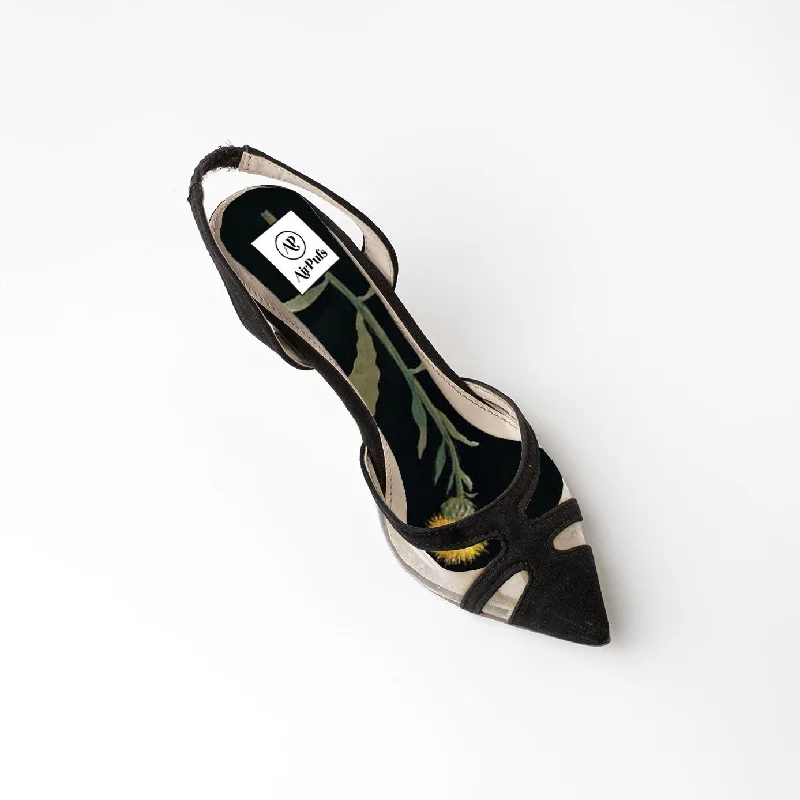 Botanical Print Series: Centaurea---Fashionable Kitten Heels for Date Night