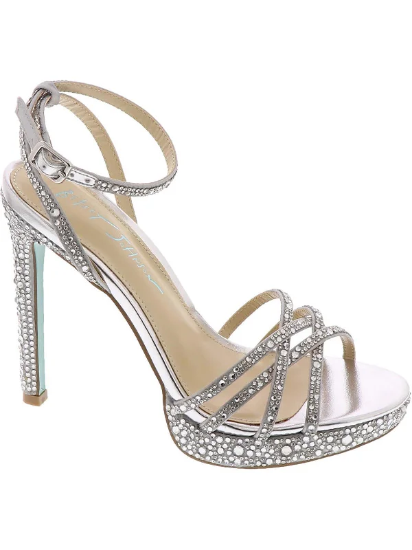 Stylish Ankle Strap Heels for Women--SBADDE Womens Embellished Ankle Strap Pumps