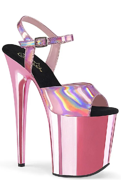 Stylish Platform Heels for Extra Height--FLAMINGO-809HG Baby Pink Holo Platform Heels