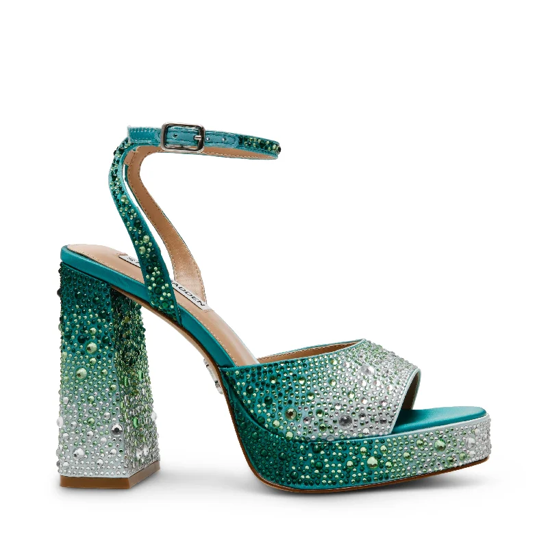 ZINFANDEL-R TEAL MULTICOLOR---Fashionable Kitten Heels for Date Night