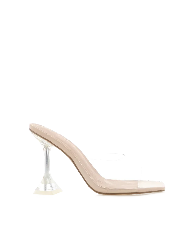 CALIX - NUDE PATENT---Fashionable Kitten Heels for Date Night