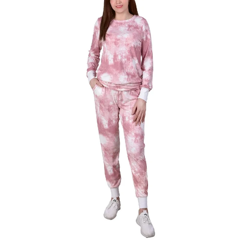 Versatile Heeled Sandals for Any Occasion---NY Collection Womens Petites Tie-Dye 2PC Pant Set